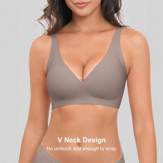 Deep V Push-Up Seamless Wireless Jelly Bra