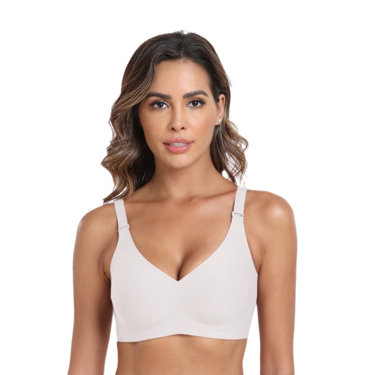 Seamless Soft V-Neck Wireless Full Support & Full Coverage Jelly Bra
