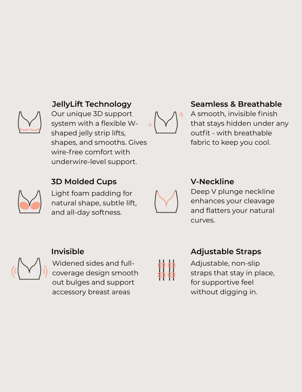 Scalloped Seamless Comfort Full Coverage Jelly Bra