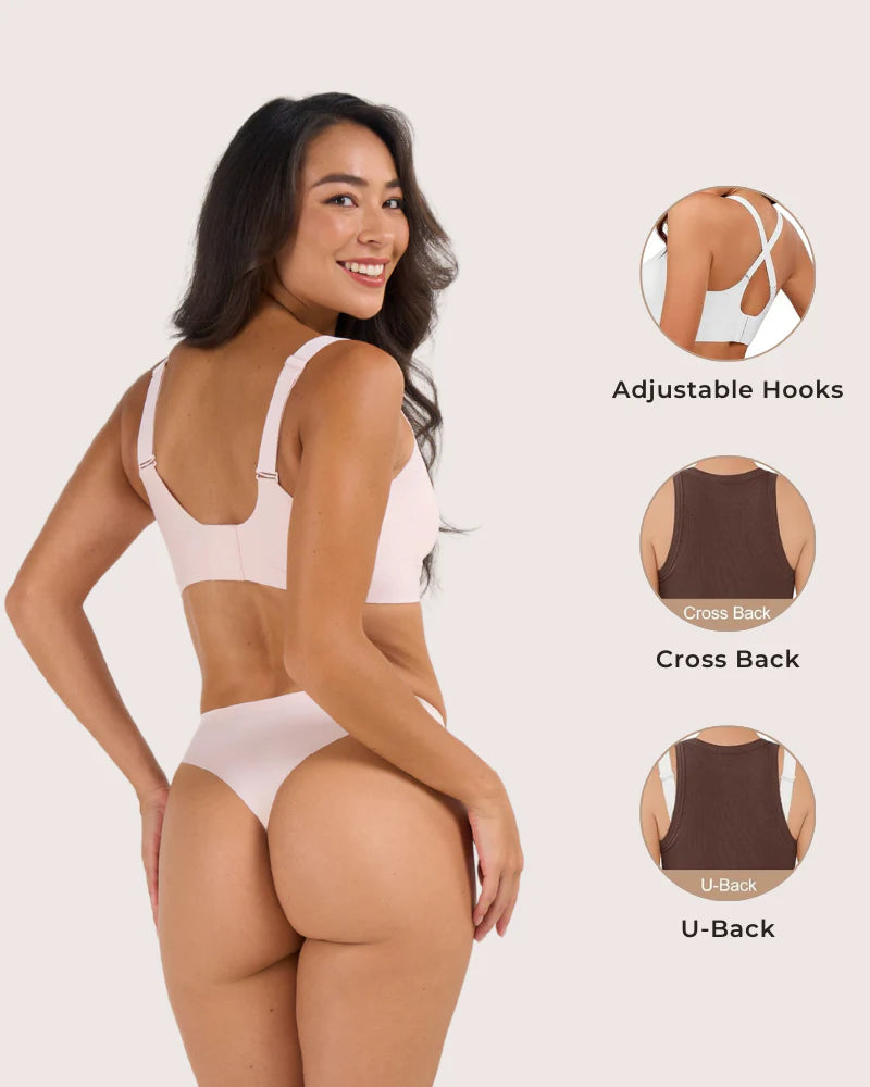 Seamless Soft V-Neck Wireless Full Support & Full Coverage Jelly Bra